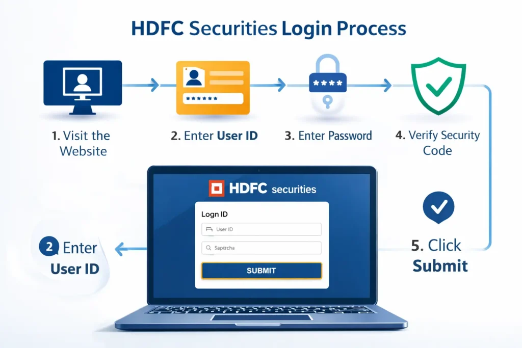 Image Of HDFC Sky Login Process