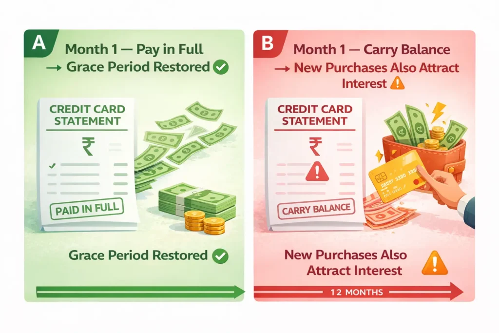 Amex EMI conversion vs revolving balance total cost comparison India
