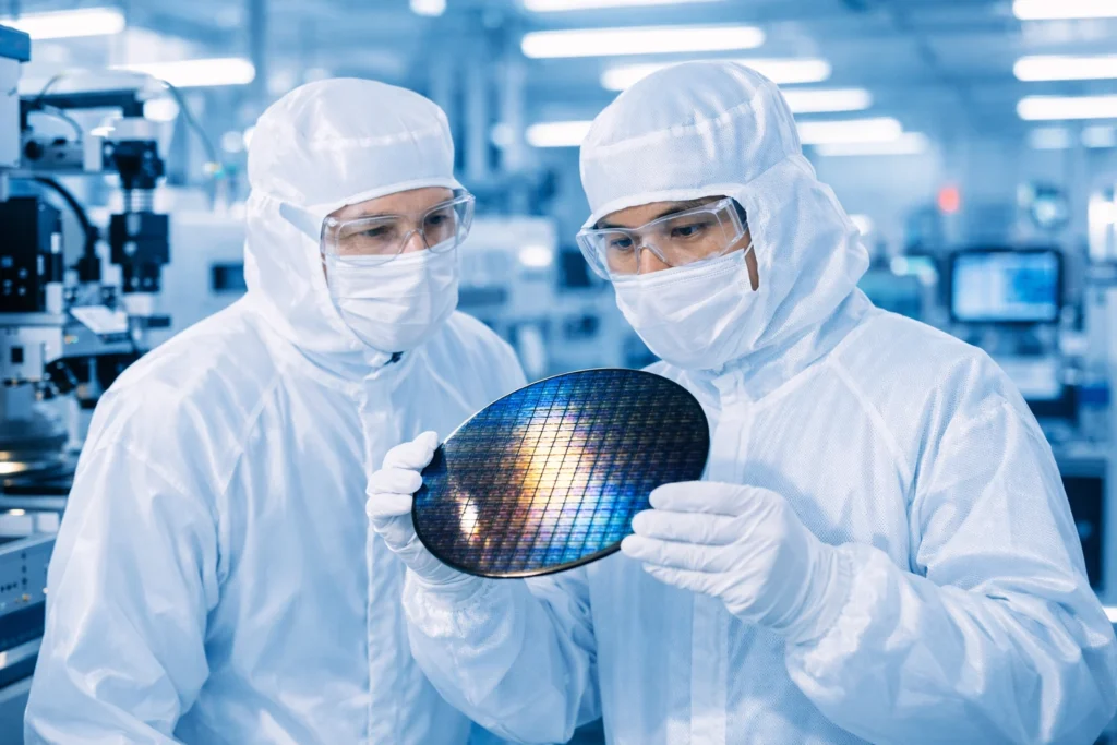 semiconductor wafer fabrication facility with engineers
